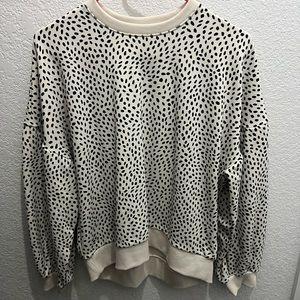 CALIA By Carrie Underwood, Black and White polka dotted crewneck